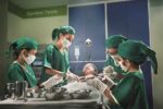 kidzania-doctors children performing surgery in the kidzania theme park kuala lumpur malaysia