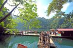 TASIK DAYANG BUNTING - LANGKAWI the wooden platform in the dayang bunting lake - a pit stop in your langkawi island hopping tour