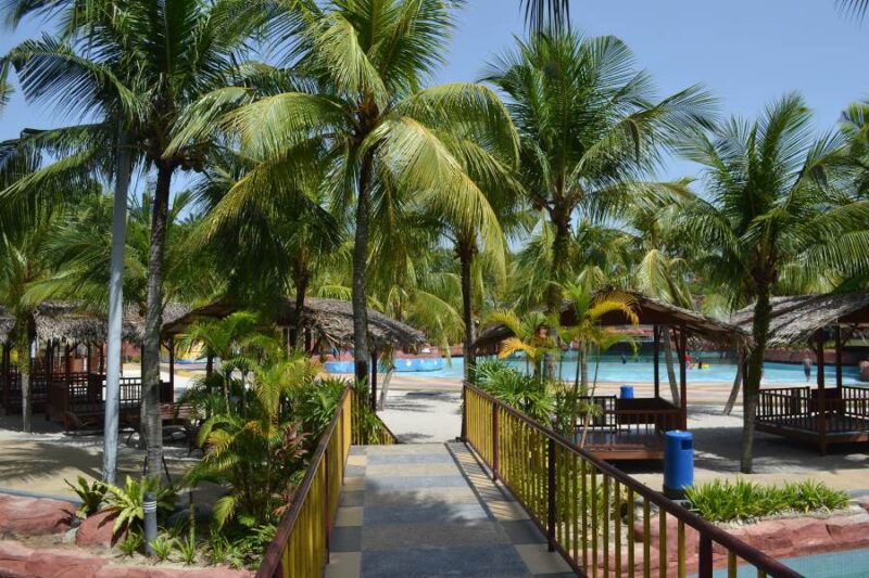 man made beach area in the a famosa resort water park melaka