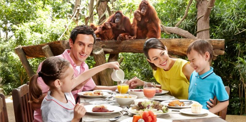 with the jungle breakfast addon in singapore zoo ticket you get to enjoy your morning meals with the zoos wildlife