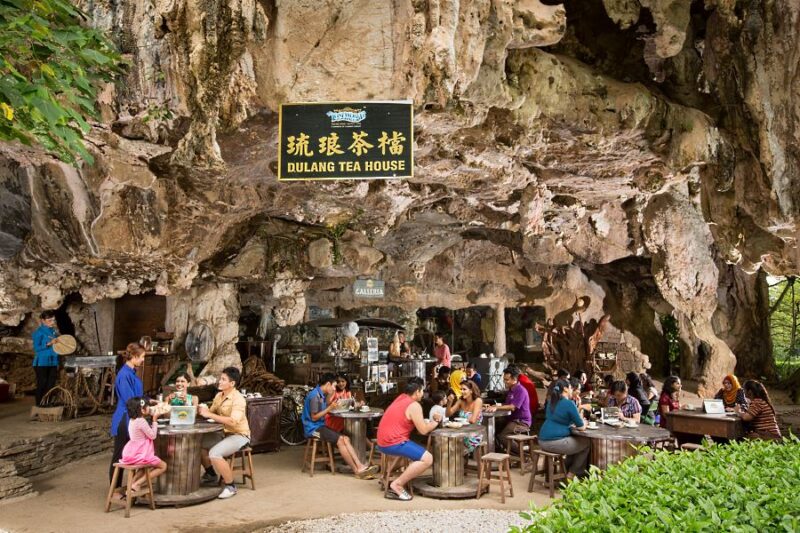 the lost world of tambun water park's cafe is tucked in this cave