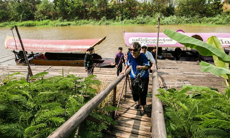 embarking from your boat at the mae ping river cruise