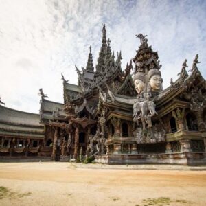 the sanctuary of truth temple in pattaya is a modern temple set by the sea that you can visit with a discount ticket