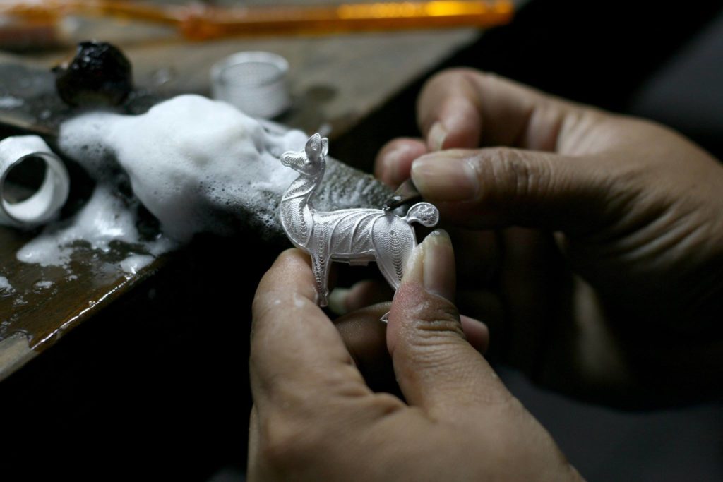 a silver souvenir crafted in the silver making class in kotagede