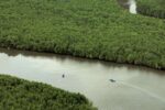 sungai kilim tour on a boat view from above