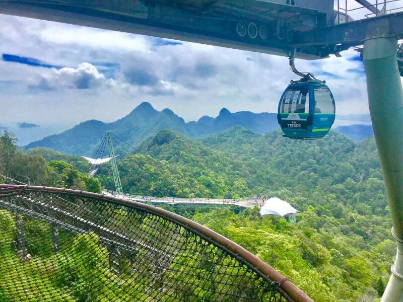 langkawi cable car on top station with view of the skybridge