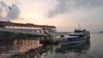 super fast ferry langkawi island to penang at jetty during sunset