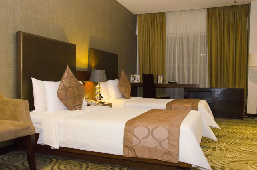 room at the starpoints hotel is dated but the location is right at the heart of the jalan tar shopping district