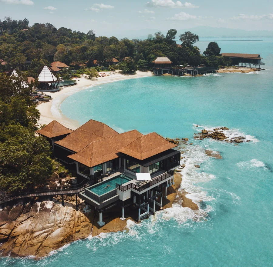 the private pool at the ritz carlton langkawi offers stunning view of the sea